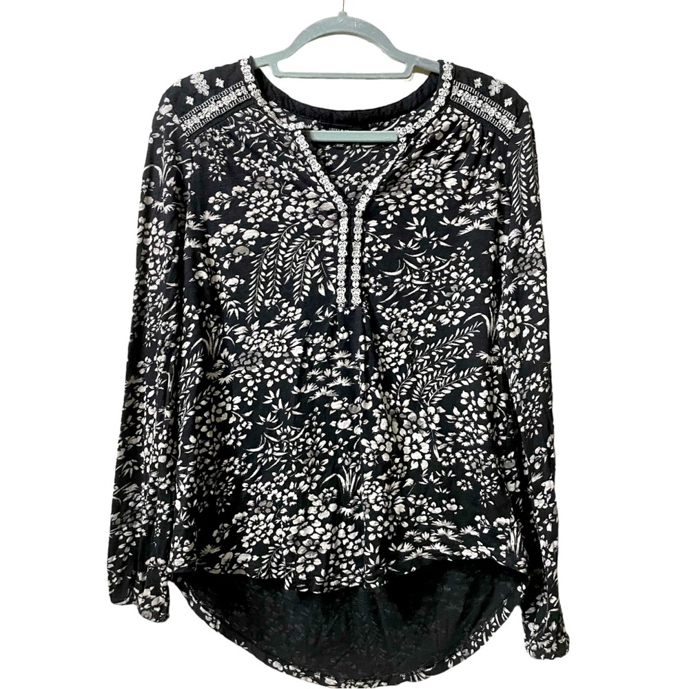 Lucky Brand Embroidered Boho Cowgirl Top Size Small